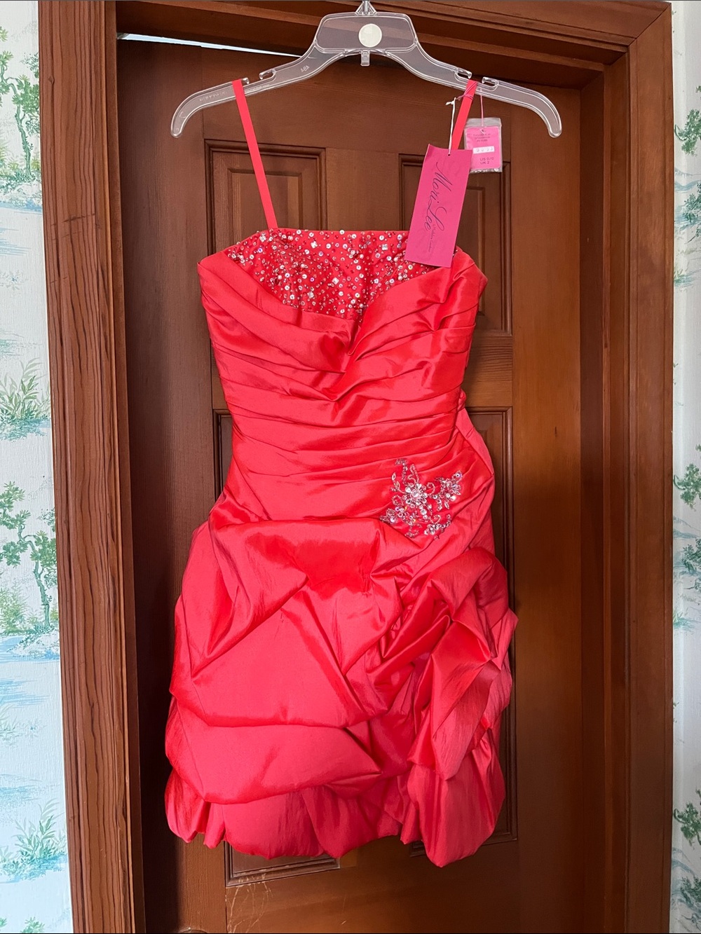Mori Lee by Madeline Gardner Strapless Corset back Formal Dress SZ 0